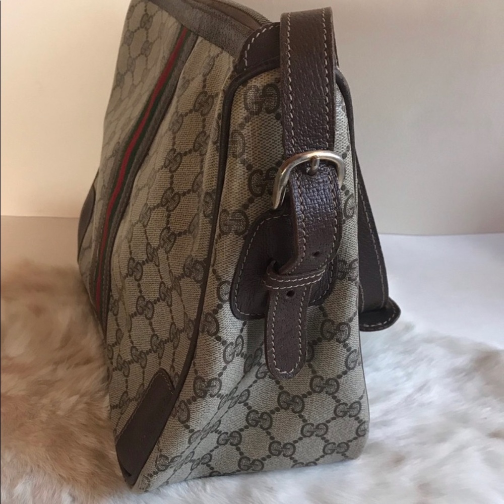 Vintage Gucci GG Supreme Striped Luggage Bag - Picture 6 of 16